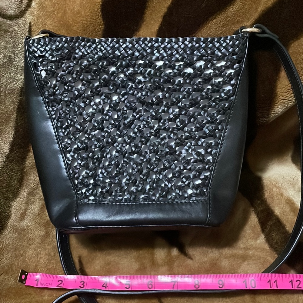 ASOS Design Woven Leather Bucket Bag